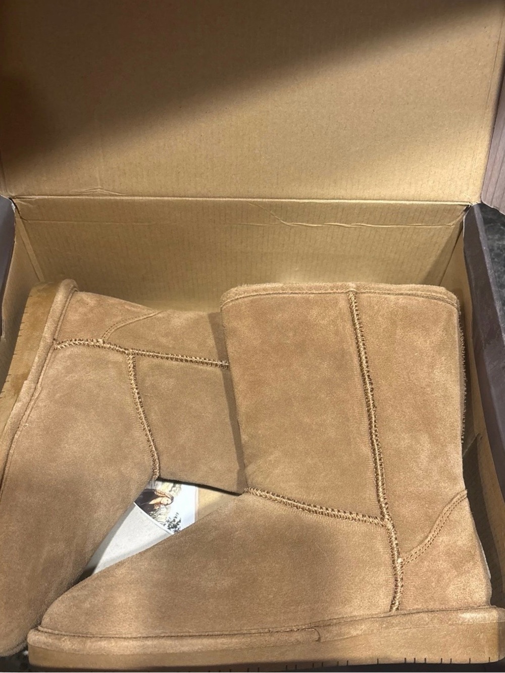 BearPaw Tan Suede Short Winter Boots